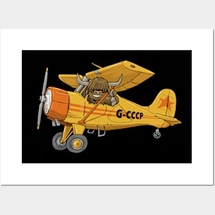 Yak Aircraft with a Yak Cartoon Posters and Art